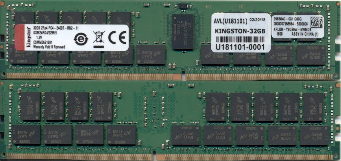 32gb Ddr4 2400mhz Ecc Reg Cl17 Kingston Technology Value Ram Ksm24rd4 32mei 740617278293