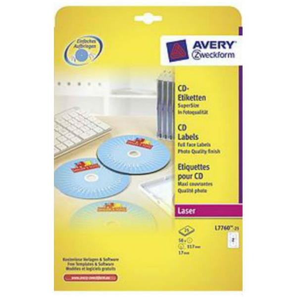 Etich Cd Dvd Diam 117 Glossy Singol Avery L7760 25 5014702988905