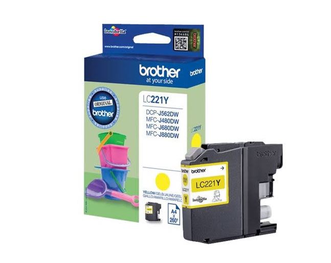 Yellow Ink Cartridge Brother Consumables Ink Lc221y 4977766747349