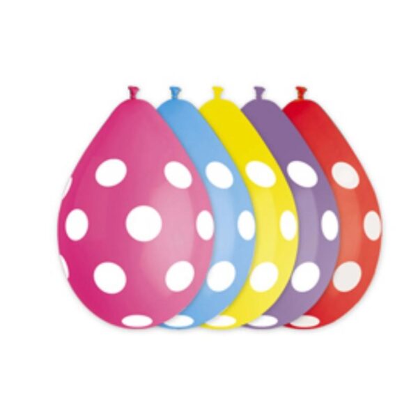 Busta 10 Palloncini in Lattice 30cm Fantasia Pois Big Party 72528 8020834725285