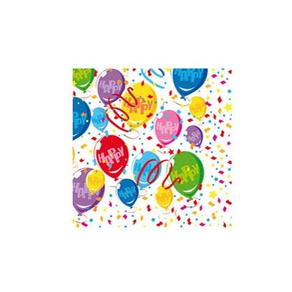 20 Tovaglioli Happy Balloons 33x33cm Big Party 61223 8020834612233