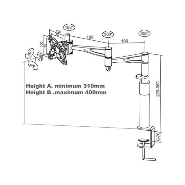 Table Stand 3 Joints Itb Multibrackets Hardware Mb0953 7350022730953