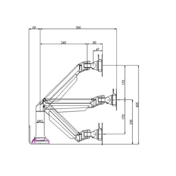 Monitor Table Stand 2 Joints Itb Multibrackets Hardware Mb9369 7350022739369