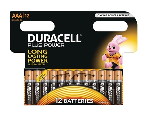 Duracell Plus Power Aaa 12 Pack Psa Parts Mn2400b12 5000394018570