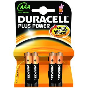 Duracell Plus Power Aaa 4 Pack Psa Parts Mn2400b4 5000394018457