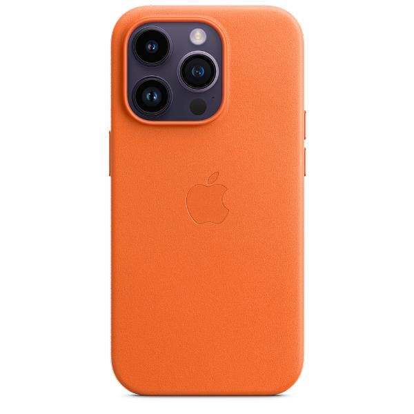 Iphone 14 Pro Leather Case Orange Apple Mppl3zm a 194253345664