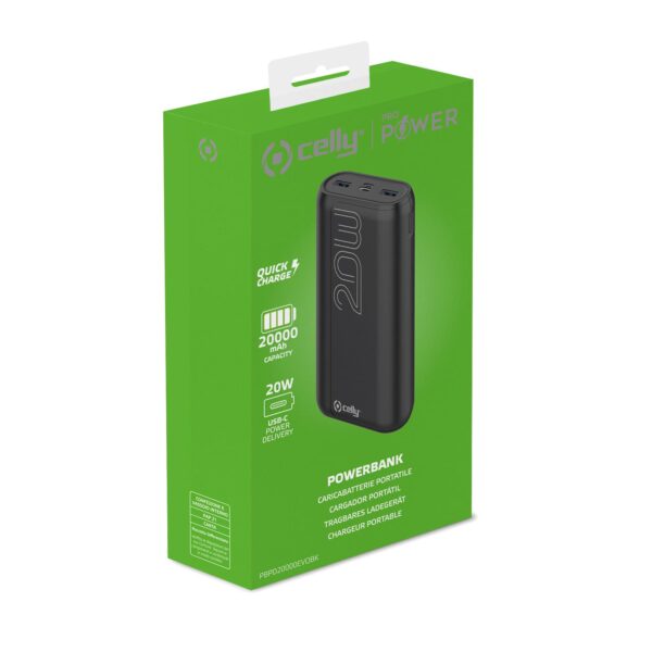 Power Bank Pd20w 20000 Evo Black Celly Pbpd20000evobk 8021735198048