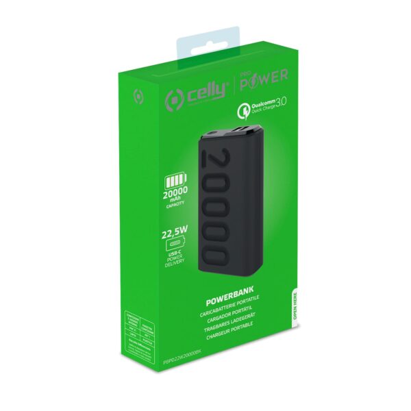 Powerbank Pd 22 5w 20000mah Bk Celly Pbpd22w20000bk 8021735189244