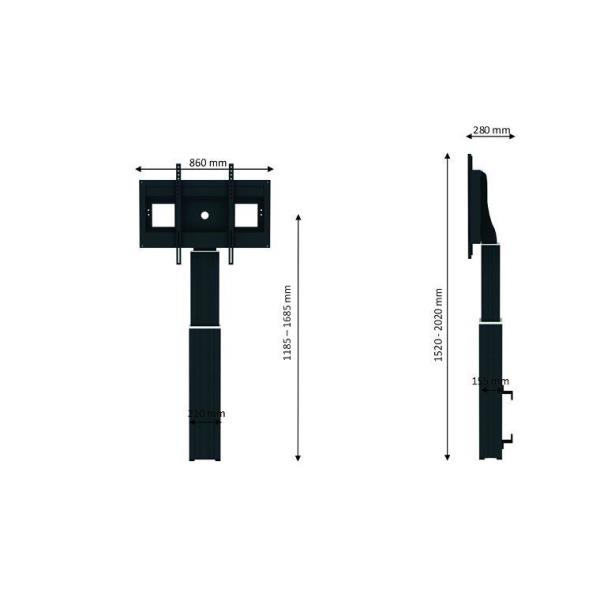 Piedistallo Motorizzato W2500 Nero Newstar Plasma W2500black 8717371445867