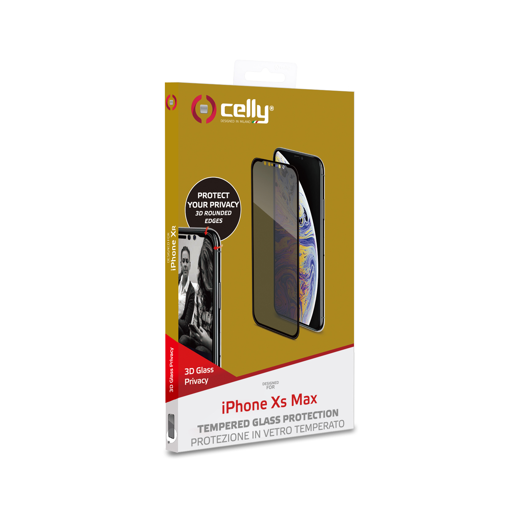 Privacy 3d Iphone Xs Max Black Celly Privacy3d999bk 8021735744634