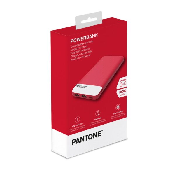 Pantone Powerbank 10000 Red Pantone Pt Pb10000v2r1 4713213365724