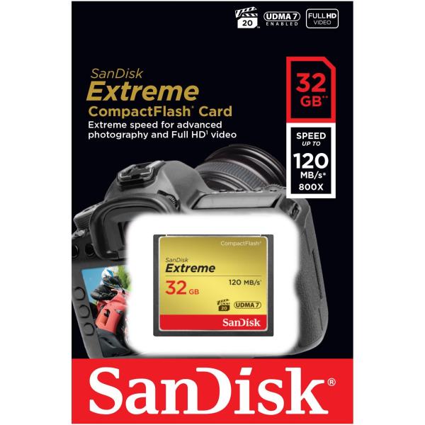 Compact Flash Extreme Udma7 32gb Sandisk Sdcfxsb 032g G46 619659123680