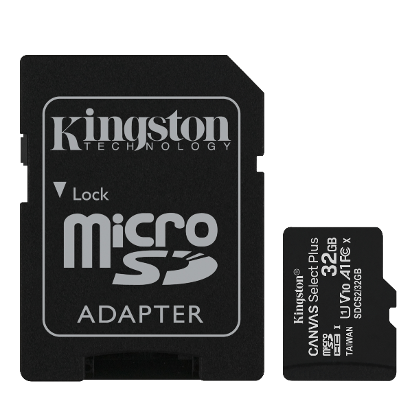 32gb Micsd Canvaselectplus 1adp Kingston Sdcs2 32gb 3p1a 740617298895