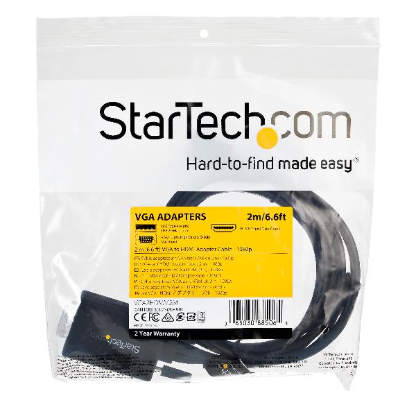 Cavo Adattatore Vga a Hdmi 2m Startech Vga2hdmm2m 65030885065