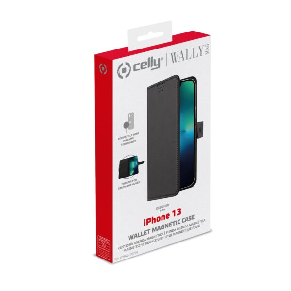 Wallymag Iphone 13 Black Celly Wallymag1007bk 8021735198703