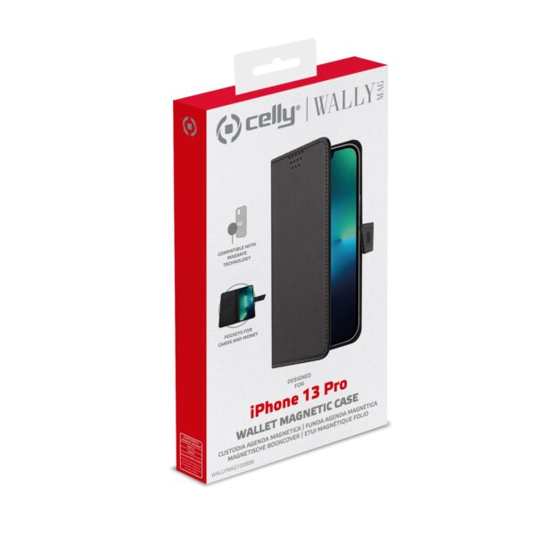 Wallymag Iphone 13 Pro Black Celly Wallymag1008bk 8021735198611