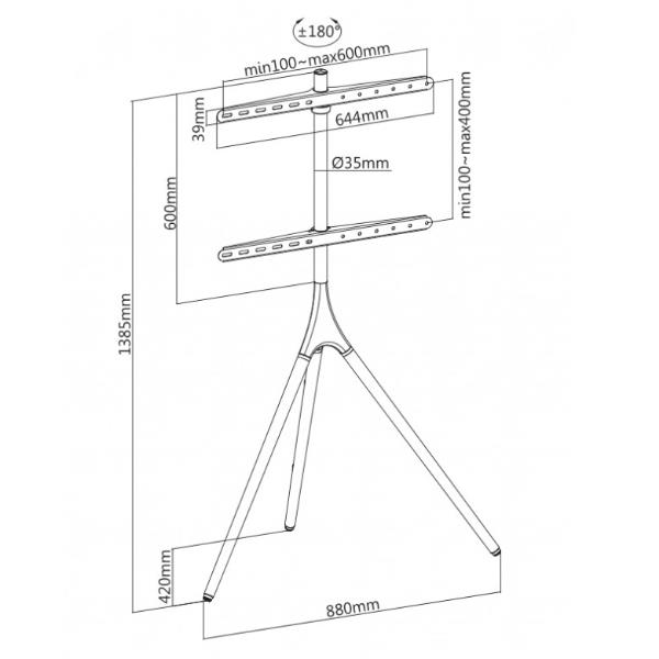 Supporto da Terra Tripod Grigio Chi One For All Wm 7472 8716184071836