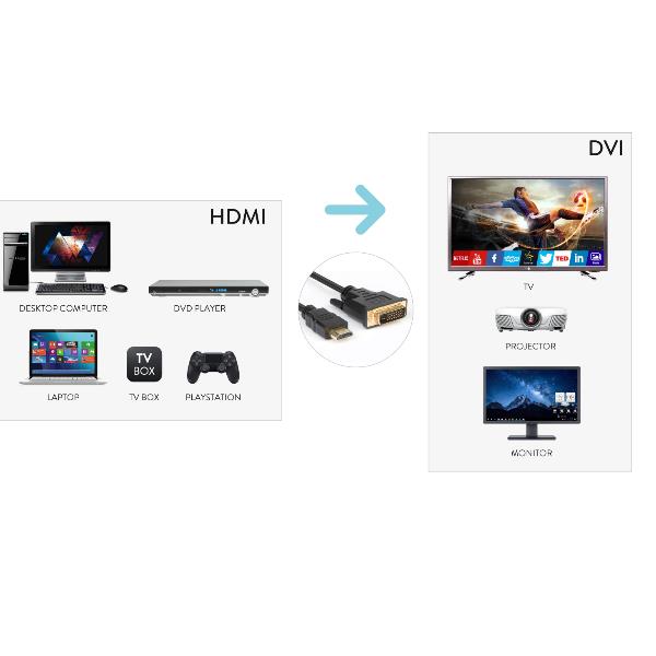 Cavo Monitor Hdmi M Dvi M 180cm Hamlet Xvchdm Dv18 8000130591692