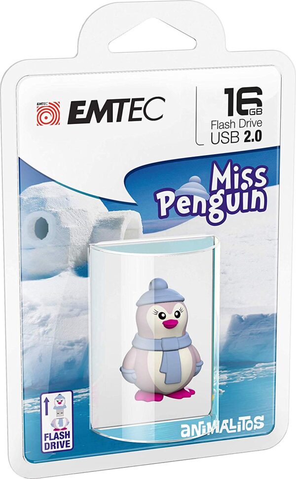 Memoria Usb2 0 M336 16gb Animalitos Lady Penguin Ecmmd16gm336 3126170144270