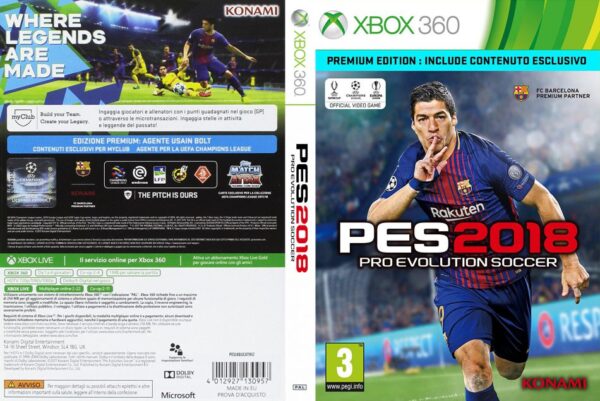 X360 Pro Evolution Soccer 2018 Prem Digital Bros Sx2p39 4012927130957