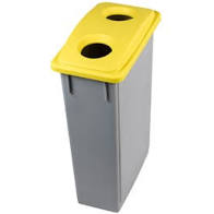 Contenitore Office 90lt Coperchio Giallo per Bottiglie e Lattine 102206 8056324532637