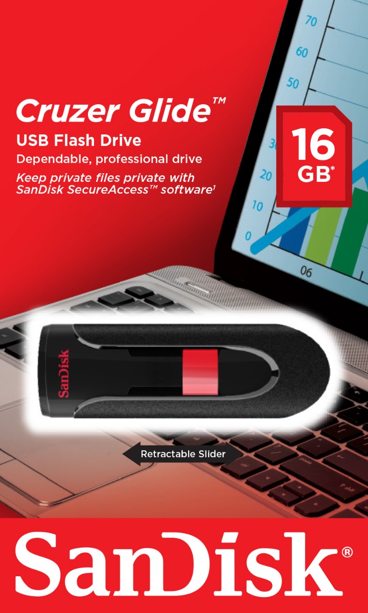 Chiavetta Usb Cruzer Glide 16gb Sandisk Sdcz60 016g B35 619659075569