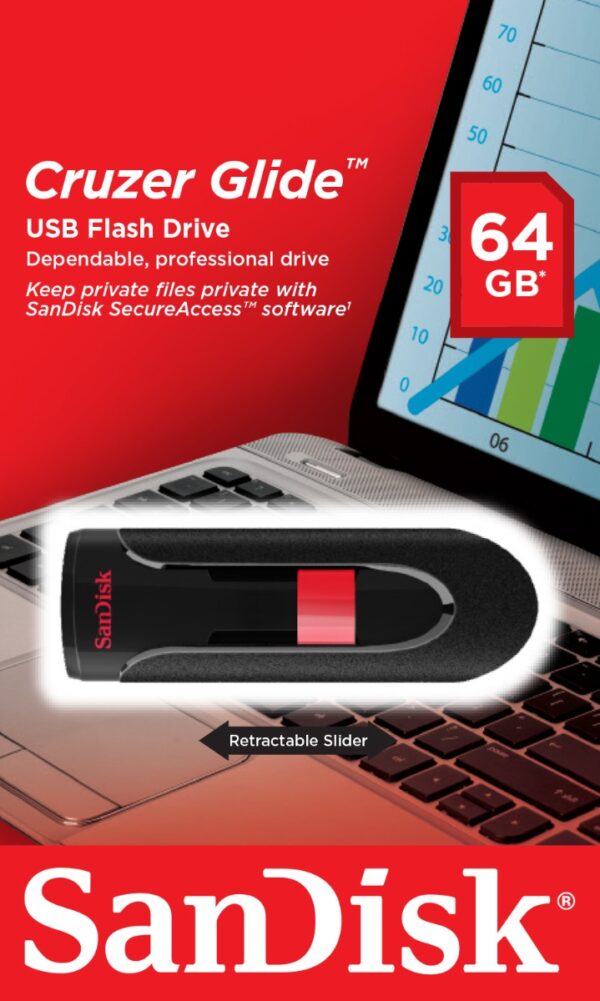 Chiavetta Usb Cruzer Glide 64gb Sandisk Sdcz60 064g B35 619659075583