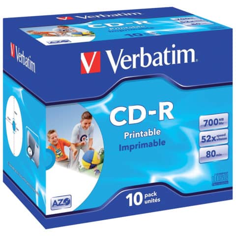 CD-R AZO Verbatim 52x 700 MB jewel case da 10 cd - 43325