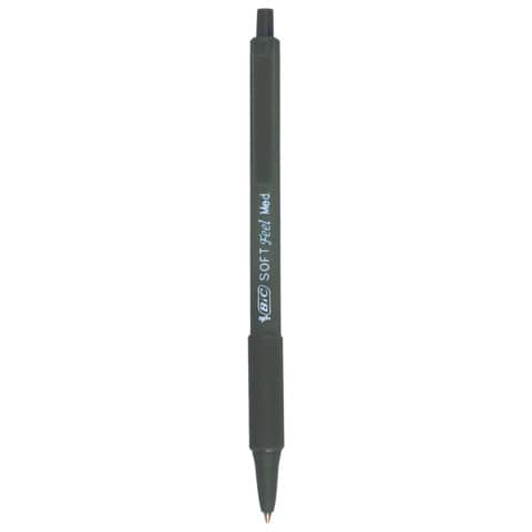 Penna a sfera a scatto BIC SoftFeel Clic Grip M 1 mm nero Conf. 12 pezzi - 837397