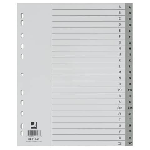 Divisori alfabetici Q-Connect A-Z 24,5x29,7 cm grigio 24 pagine KF01843