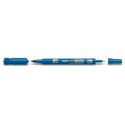 Marcatore permanente Pilot TWIN Begreen doppia punta in fibra 0,8/2 mm - blu 040316