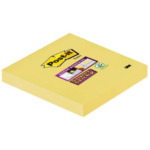 Foglietti riposizionabili Post-it® Super Sticky Notes 76x76 mm Giallo Canary™ blocchetto 90 ff - 654-12SSCY-EU