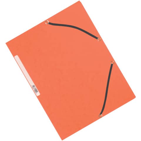 Cartellina a 3 lembi con elastico Q-Connect 24,3x32 cm cartoncino manilla 375 g/m² arancio - KF02170