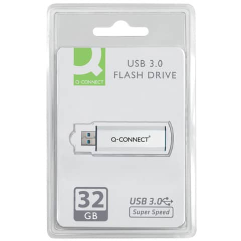 Chiavetta USB Q-Connect Super Speed 3.0 argento/nero 32 GB KF16370
