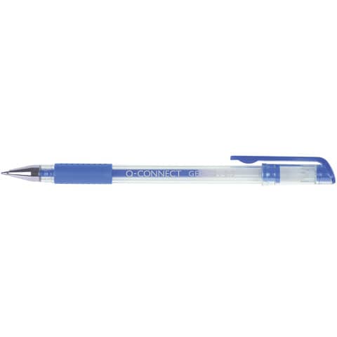 Penna a sfera inchiostro gel Q-Connect con cappuccio 0,5 mm blu - conf. 10 pezzi - KF21717