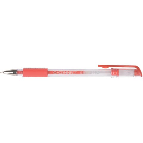 Penna a sfera inchiostro gel Q-Connect con cappuccio 0,5 mm rosso - conf. 10 pezzi - KF21718