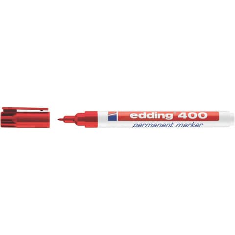 Marcatore permanente edding 400 punta conica 1 mm rosso 4-400002