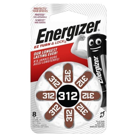 Batterie a bottone ENERGIZER 312 Zinc Air TL8 conf. da 8 - E301431801