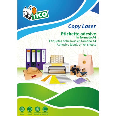 Etichette bianco lucido TICO Press Glossy 94x44 mm - 12 et./foglio - conf. 100 fogli - PG4-9444