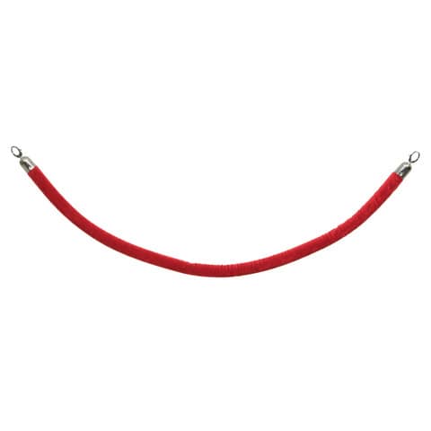 Cordone in velluto Securit® con finiture in cromo 1,5 m rosso RS-CLRP-CHRD