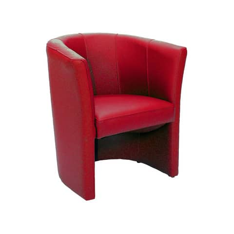 Poltroncina attesa 1 posto Unisit Monia MO1 - struttura in legno - rivestimento similpelle rosso - MO1/KR