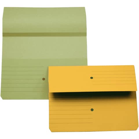 Cartelline con tasca 4Mat A4 in carta woodstock 225 g/m² dorso 3 cm verde conf. da 10 pezzi - 3240 02