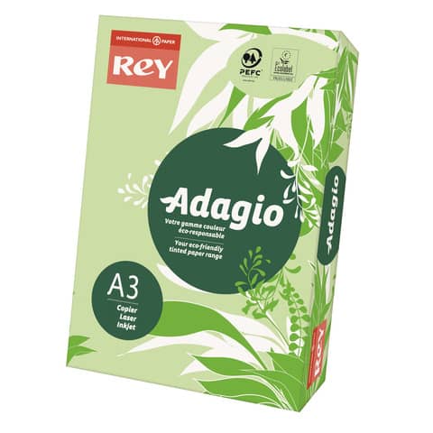Carta colorata A3 International Paper Rey Adagio 160 g/m² verde 81 - Risma da 250 fogli - ADAGI160X487