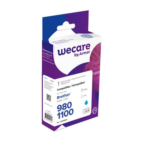 Cartuccia inkjet WECARE compatibile con Brother LC-1100C - ciano K12445W4