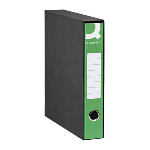 Registratore commerciale Q-Connect con custodia dorso 5 cm verde scuro 23x30 cm - 0201990/QM.VE