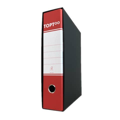 Registratore protocollo TOPToo con custodia dorso 8 cm rosso 23x33 cm - RMP8RO