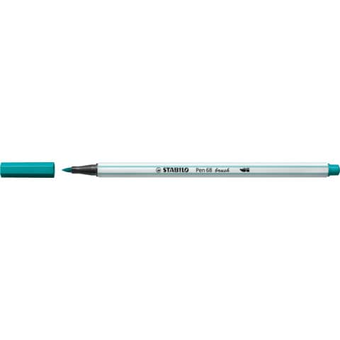 Penna Stabilo Pen 68 brush blu turchese