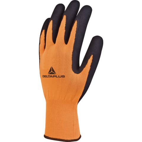 Guanto da lavoro Delta Plus Apollon VV733 in maglia poliestere arancio-nero taglia 9 - VV733OR09