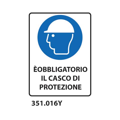 Cartello di obbligo ''È obbligatorio il casco di protezione'' Dixon Industries 27x33 cm - 351.016Y