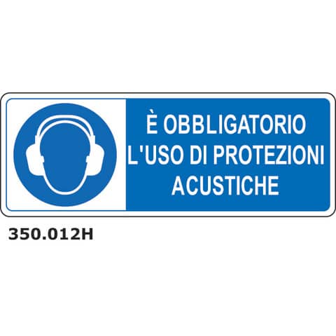 Cartello di obbligo ''Obbligatorio usare protezione acustiche'' Dixon Industries 33x50 cm - 350.012H